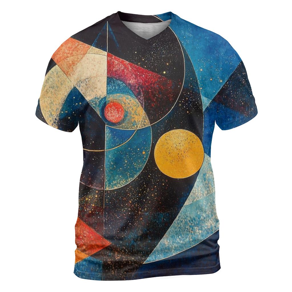 Kandinsky Inspired Galactic Music Patterns creative print fashion shirts