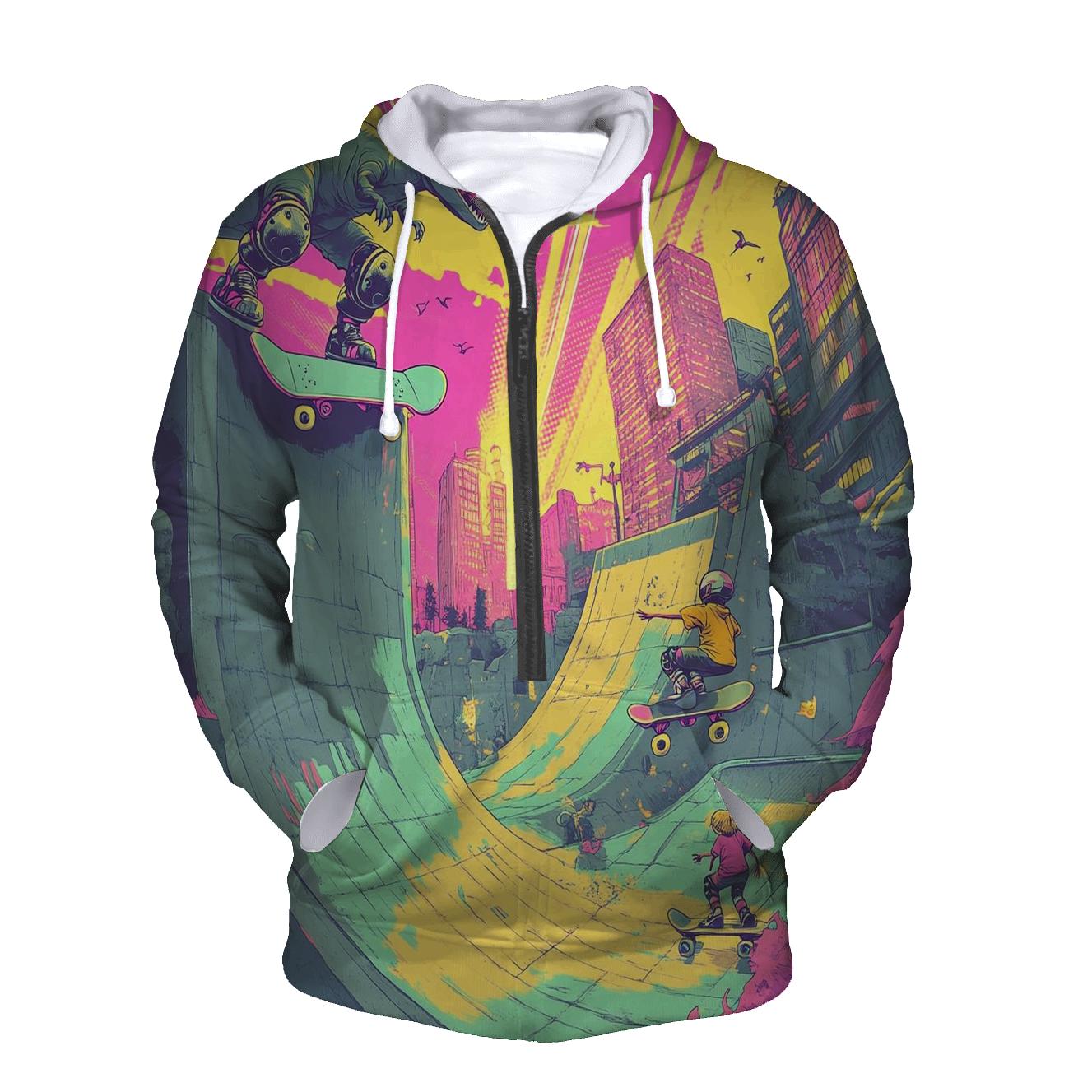 Time Traveling Skate Park Toons hoodies fashion