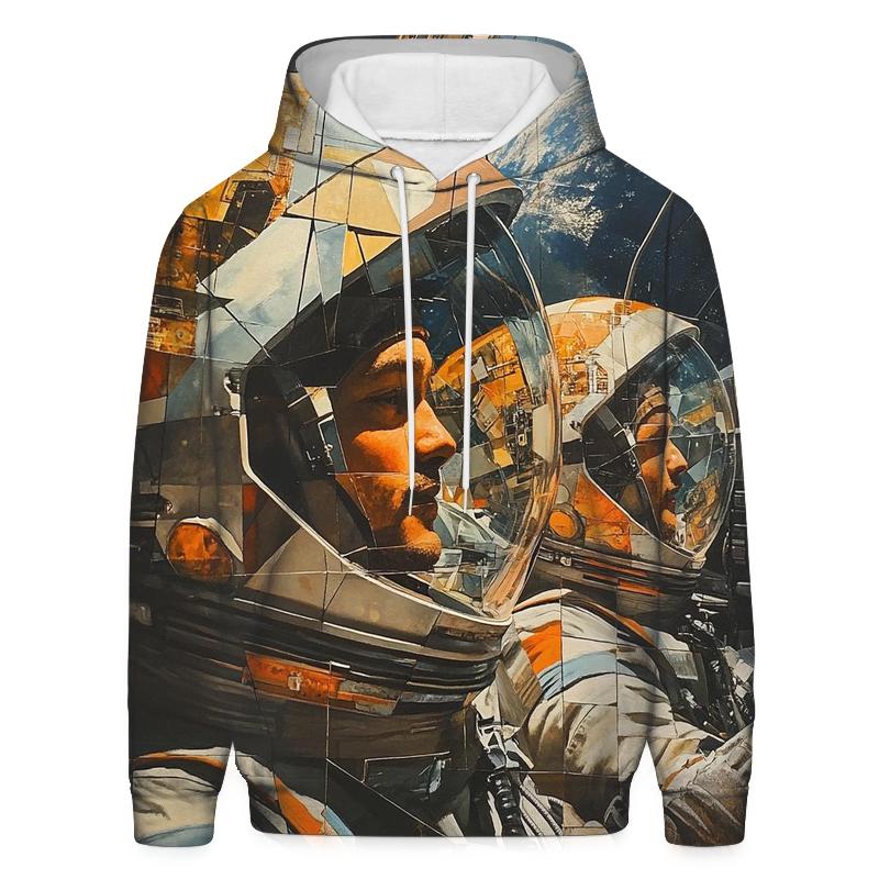 Picasso Inspired Abstract Astronauts In Orbit hoodie designs