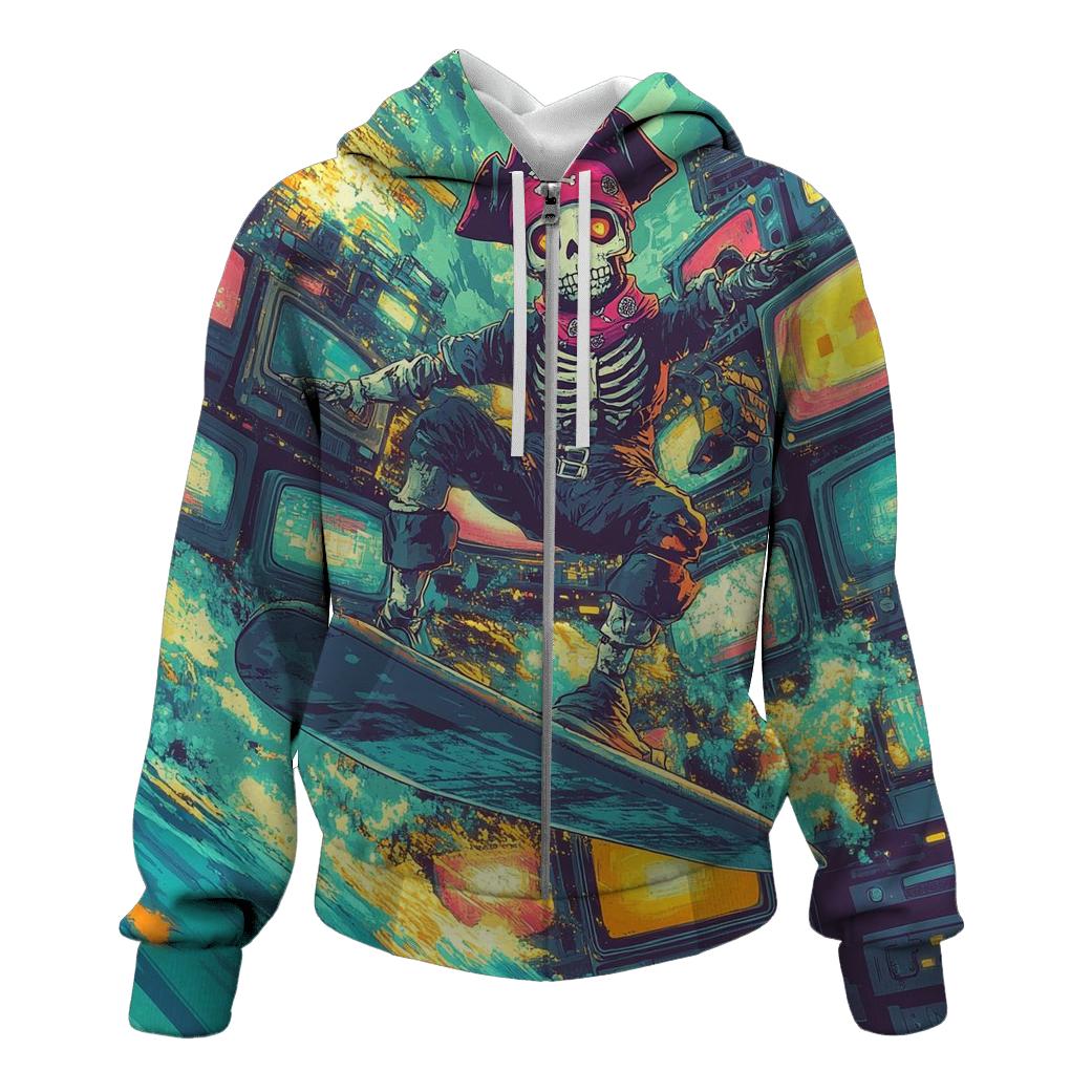 Pixel Pirate Channel Surf Chaos premium hoodies