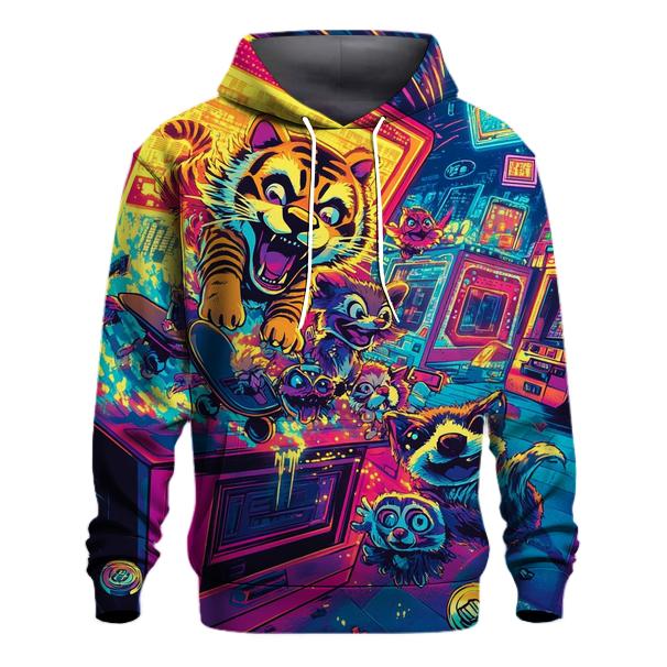 Neon Arcade Animal Uprising premium hoodies
