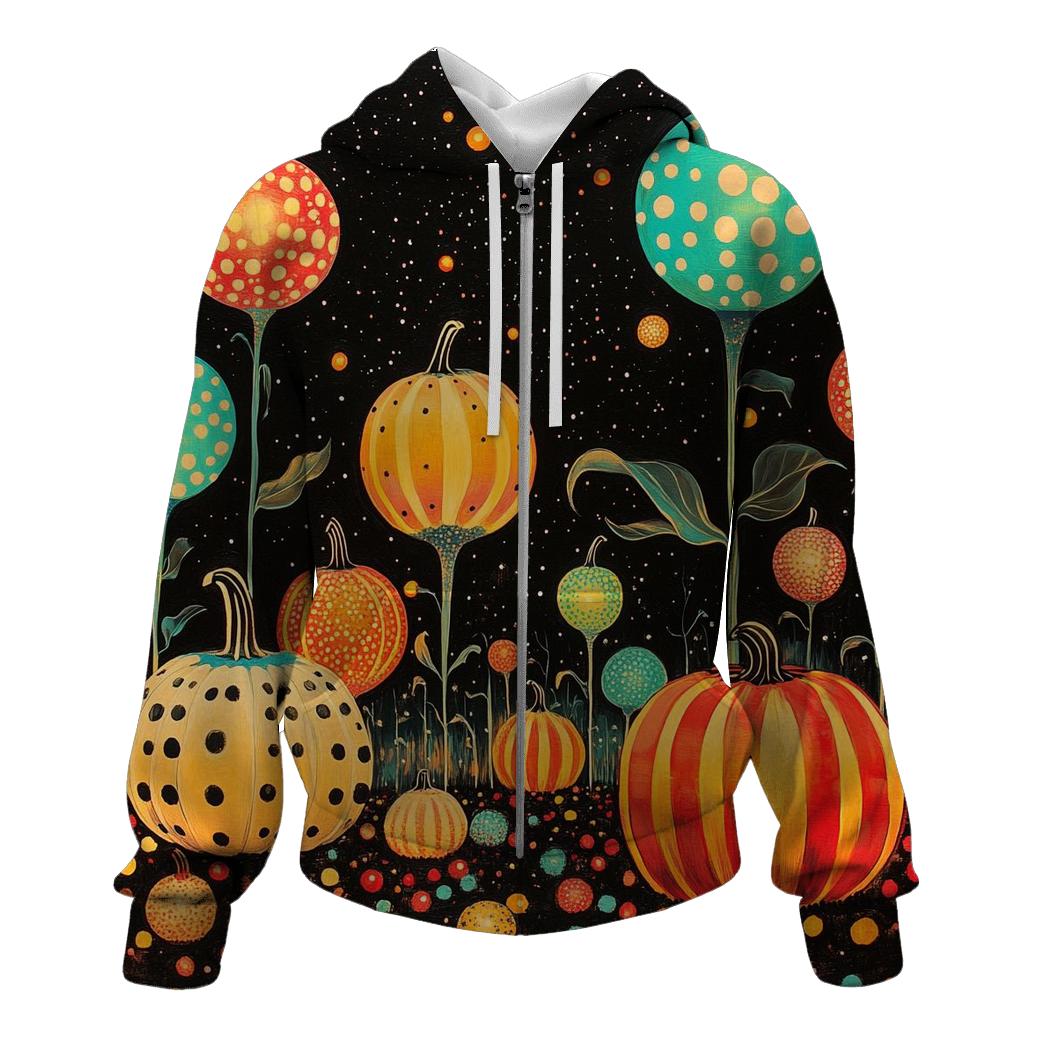 Yayoi Kusama Inspired Planetary Garden Of Dots embroidered hoodies