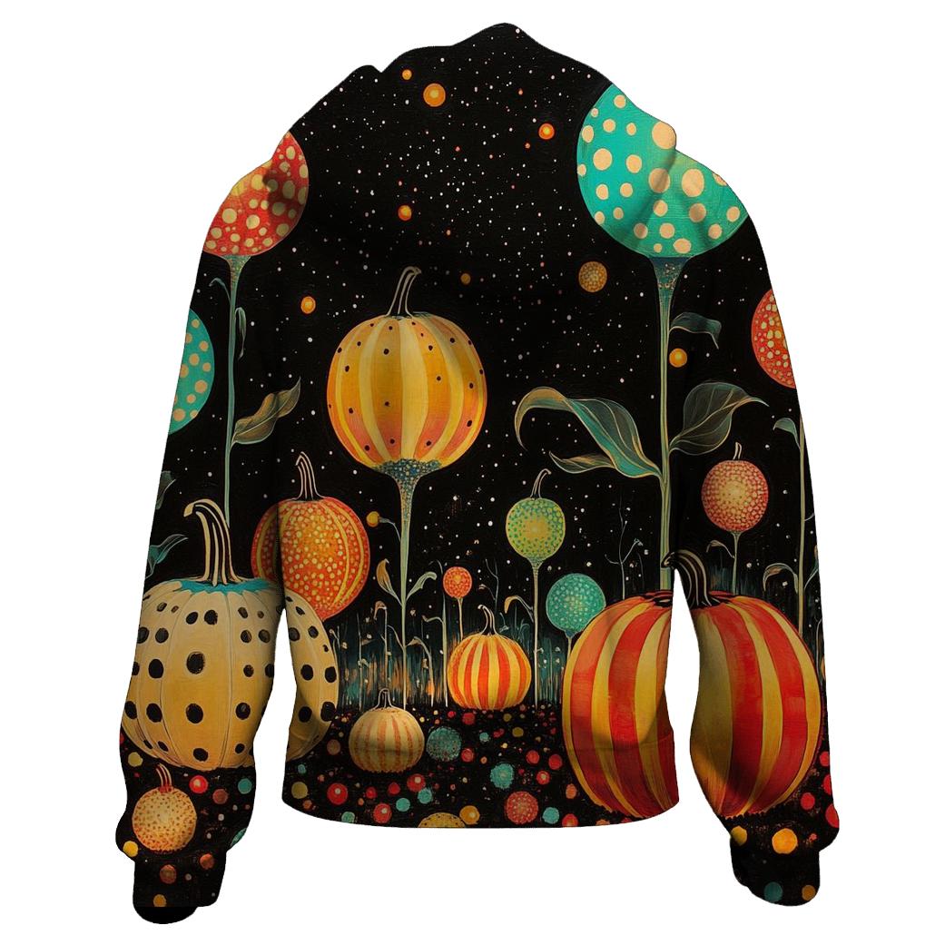 Yayoi Kusama Inspired Planetary Garden Of Dots embroidered hoodies