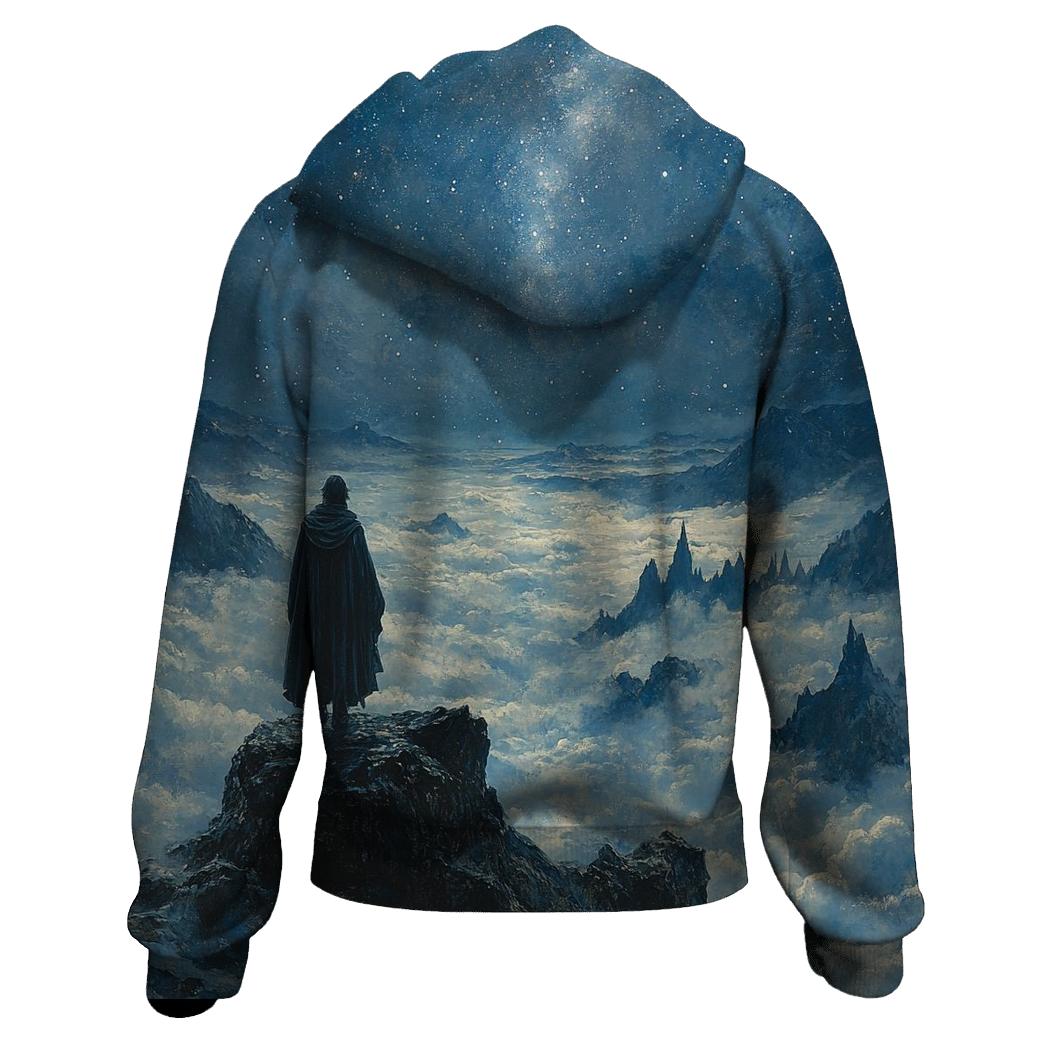 Caspar David Friedrich Inspired Astronomer Above The Clouds heavyweight hoodies