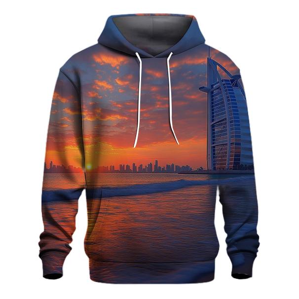 Burj Al Arab Dubai Sunset Coast graphic hoodies