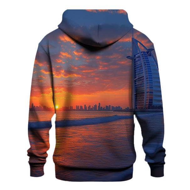 Burj Al Arab Dubai Sunset Coast graphic hoodies