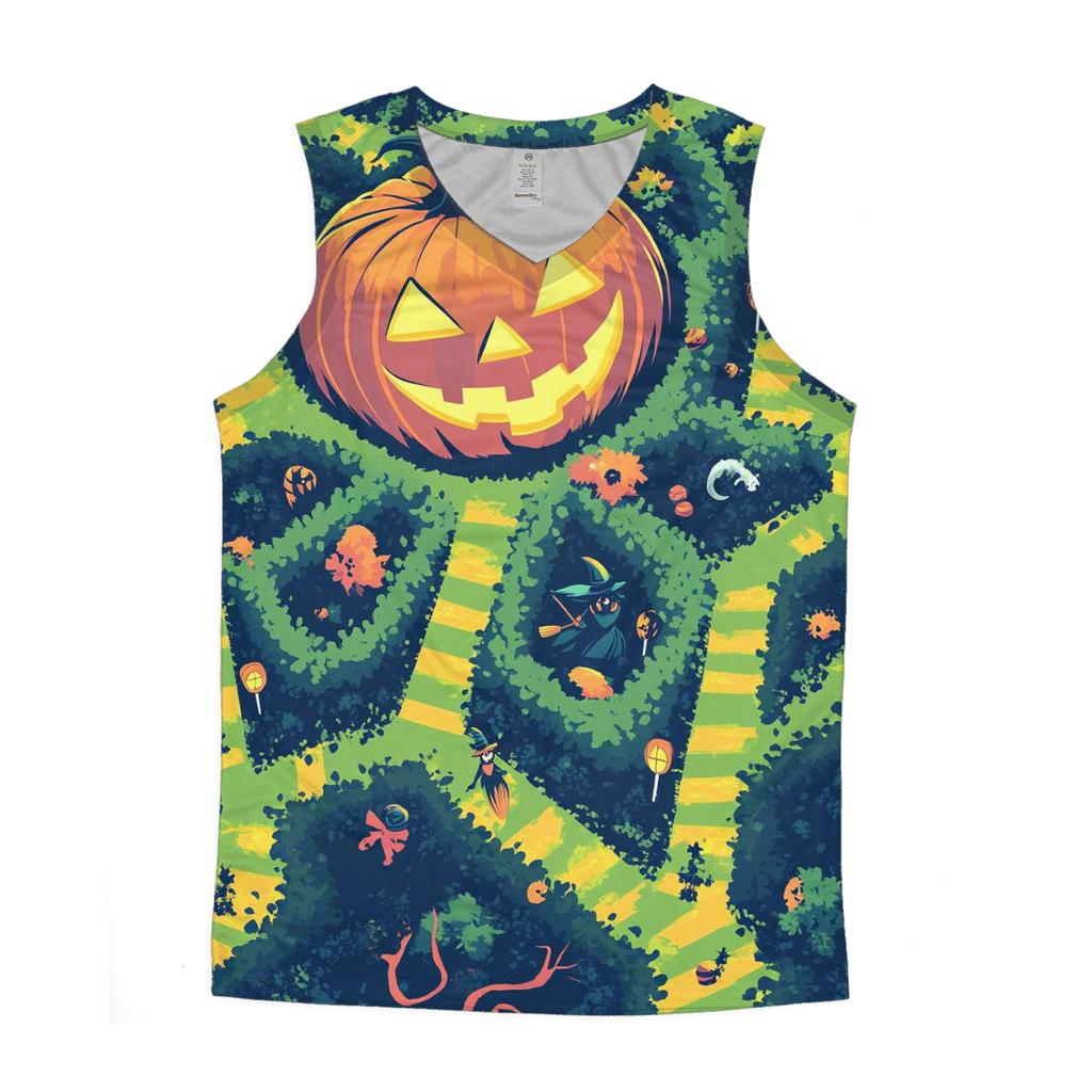 Haunted Maze Race On Broomsticks custom tank tops