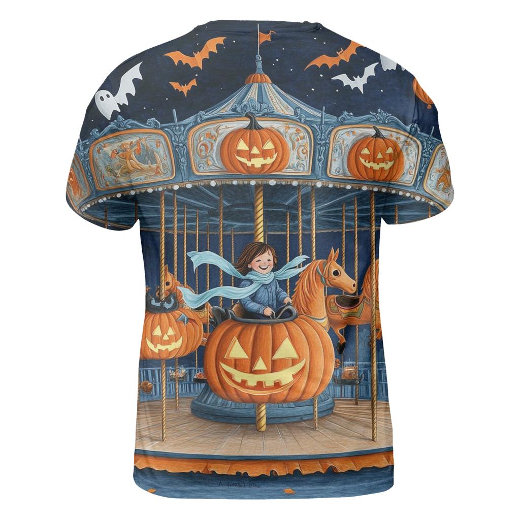 Lantern Carousel In A Spooky Fairground designer pattern shirts