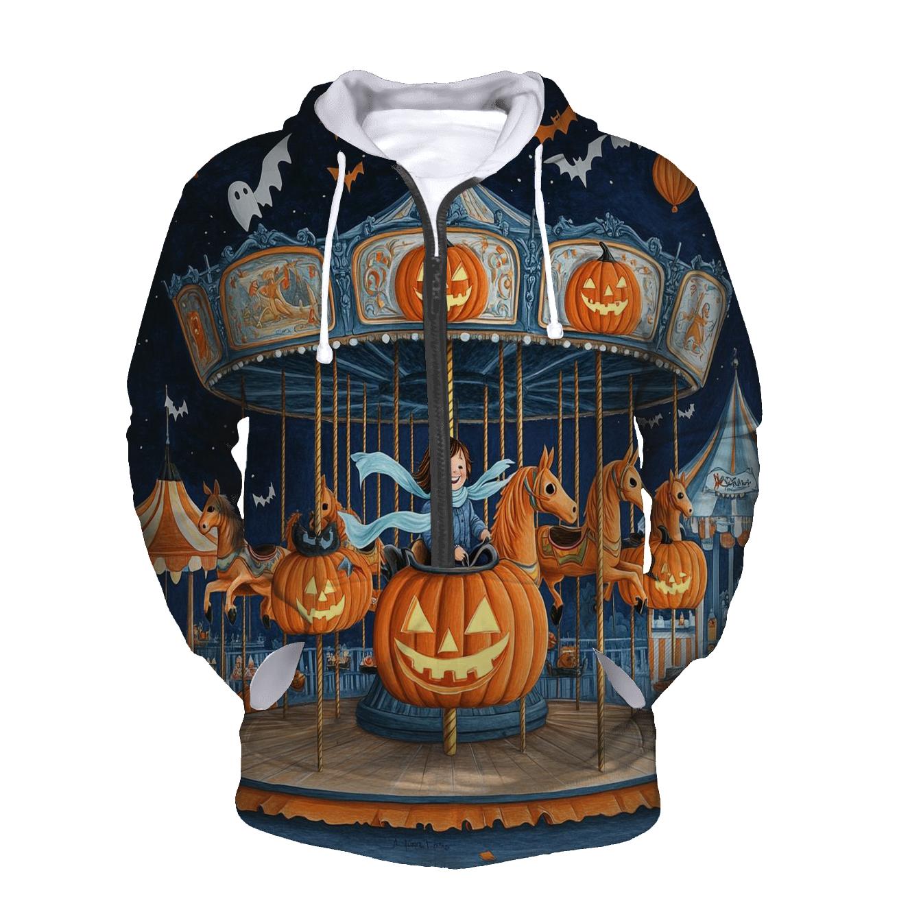 Lantern Carousel In A Spooky Fairground pullover hoodies