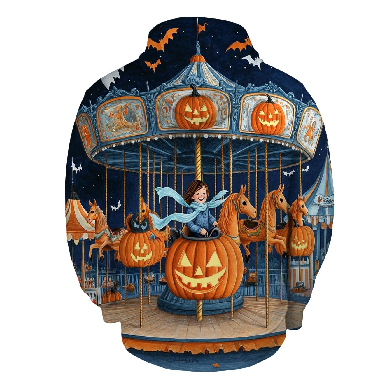 Lantern Carousel In A Spooky Fairground pullover hoodies