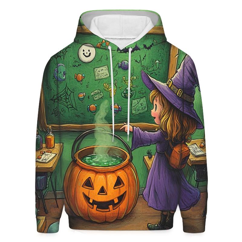 Witch Classroom With Halloween Potions Lesson zip-up hoodies