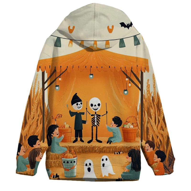 Harvest Stage With Spooky Puppet Show hoodie designs