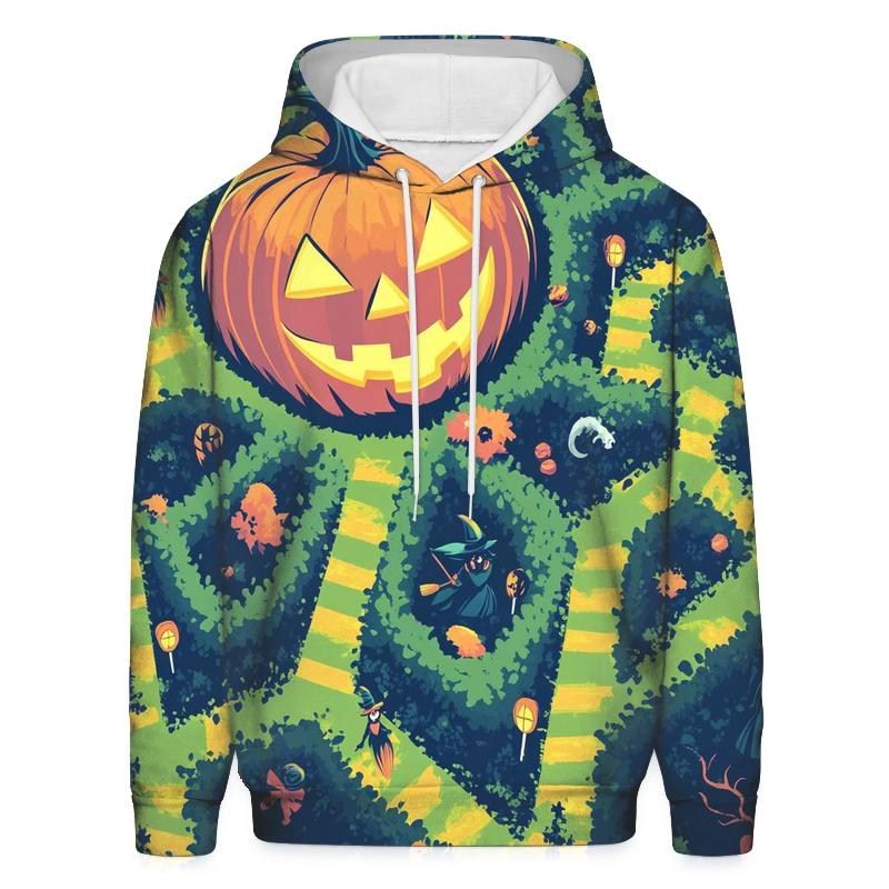 Haunted Maze Race On Broomsticks heavyweight hoodies