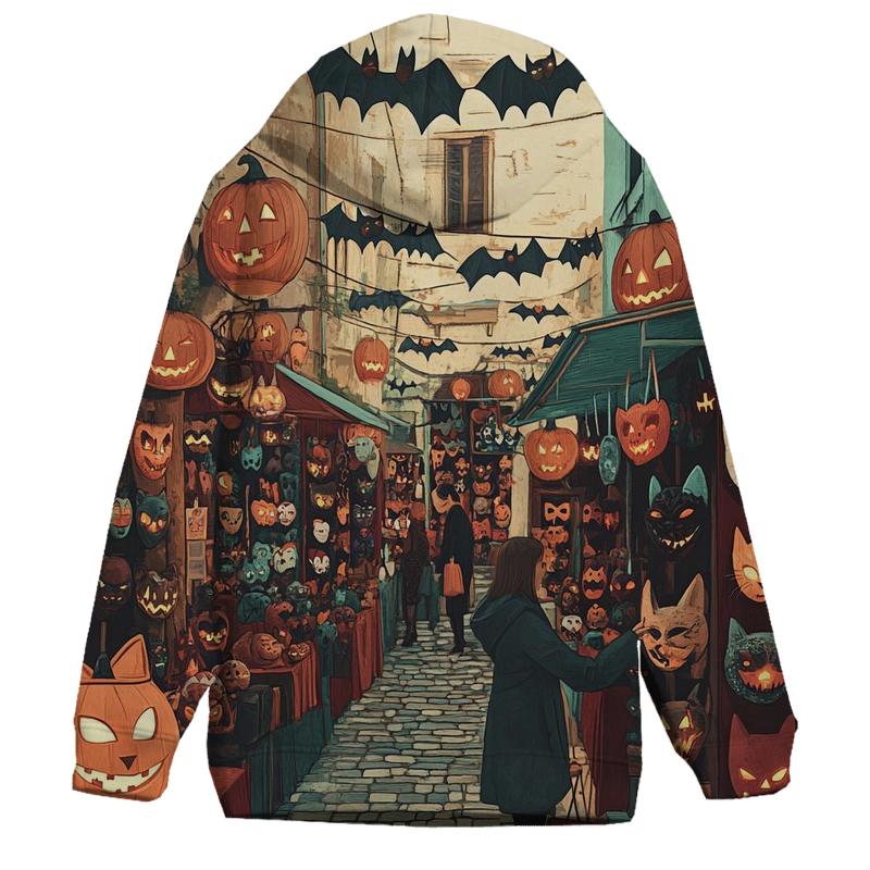Market Of Masks In Halloween Alley lightweight hoodies