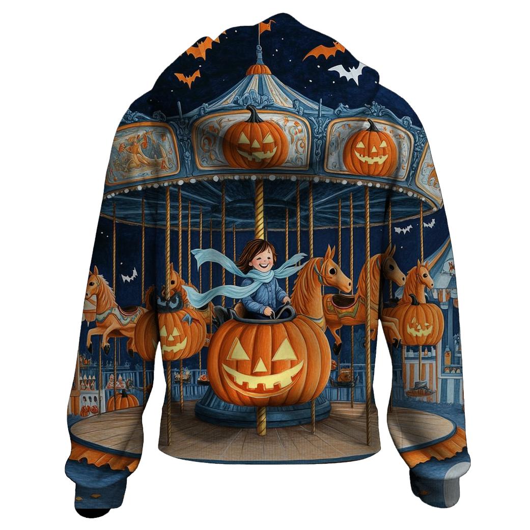 Lantern Carousel In A Spooky Fairground lightweight hoodies