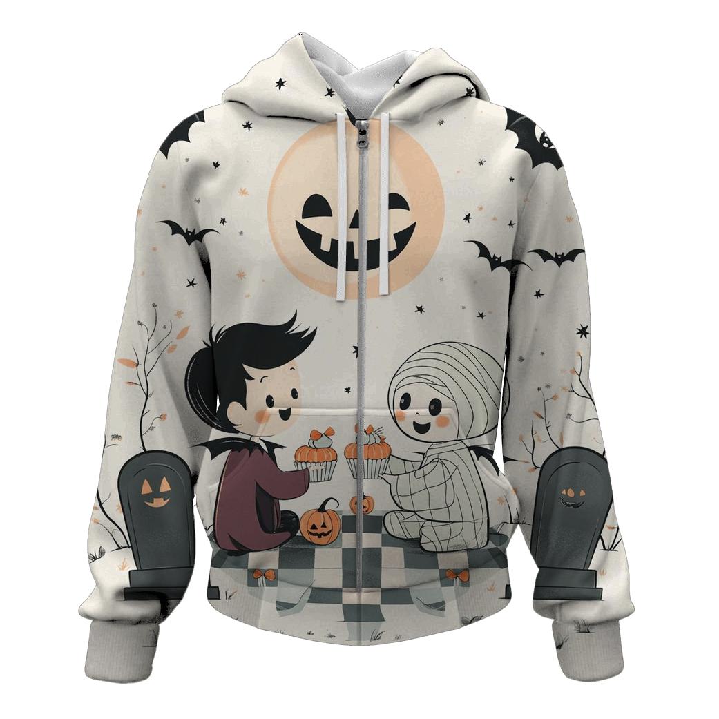 Cemetery Picnic In Halloween Moonlight designer hoodies