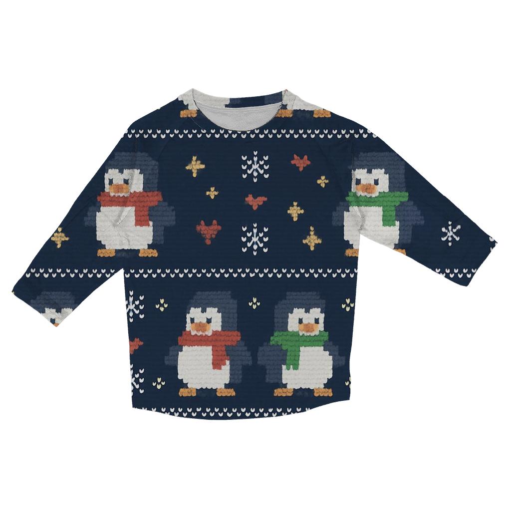 Polar Penguin Parade Bands Design fashion 3/4 sleeve shirts