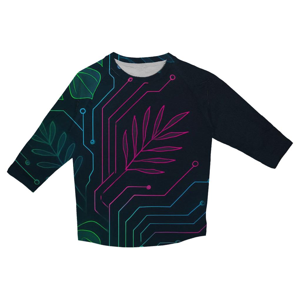 Prismatic Botanical Circuit trendy 3/4 sleeve tops