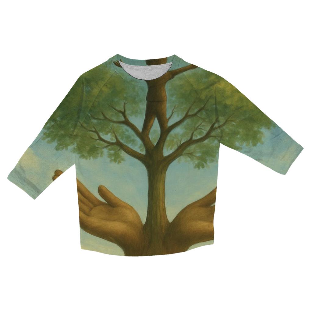 Roots And Wings Of The Same Love printed three quarter sleeve shirts