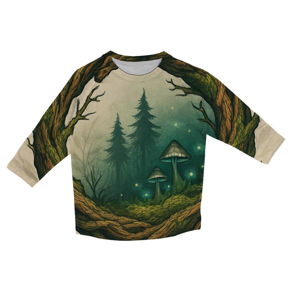 Forest Roots Ouroboros Portal trendy 3/4 sleeve tops