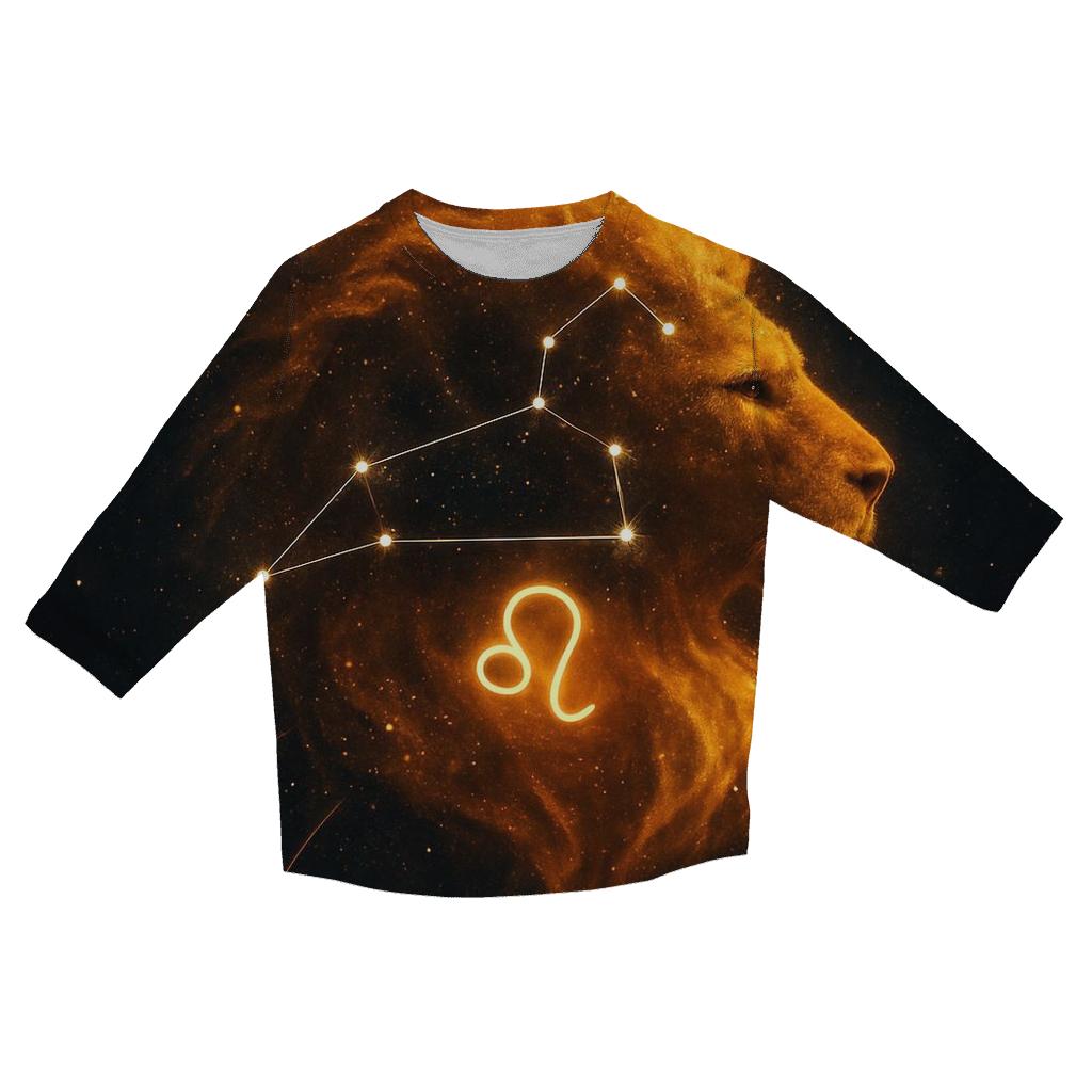 Solar Crown Leo Nebula Lion printed three quarter sleeve shirts