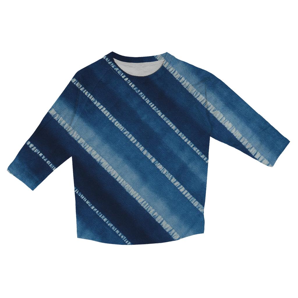 Indigo Arashi Bamboo Rain casual three quarter sleeve shirts