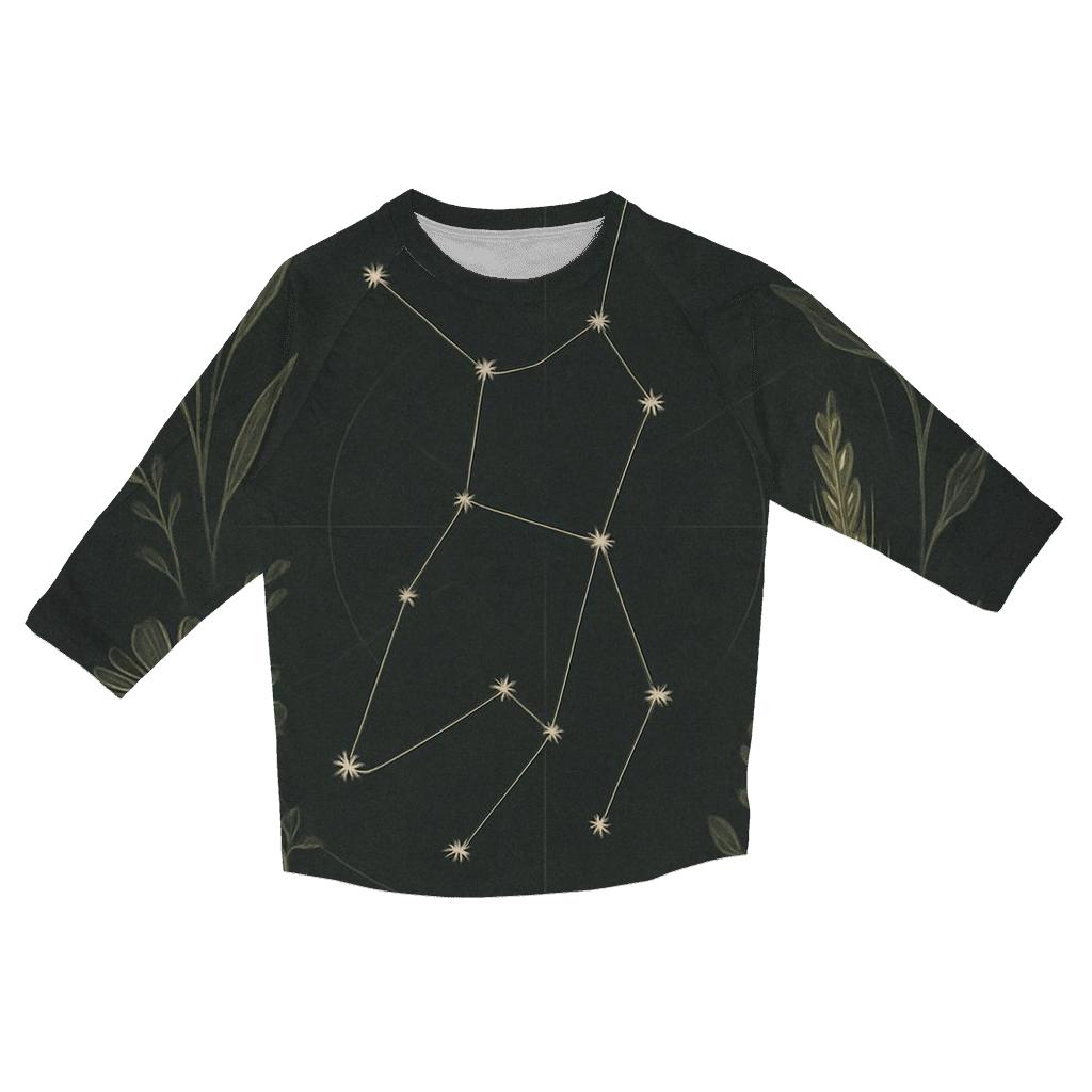 Virgo Earthbound Starlit Garden Chart casual three quarter sleeve shirts