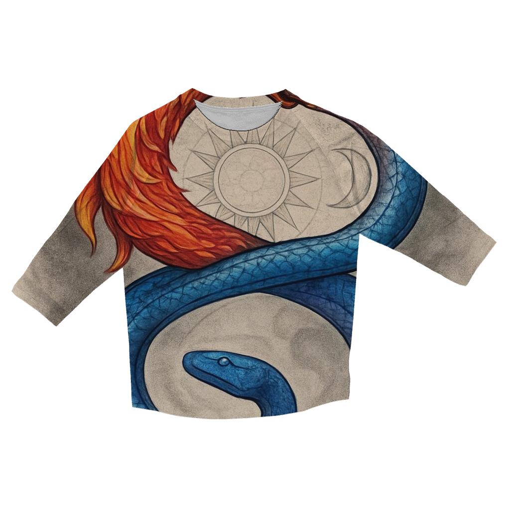 Phoenix And Serpent Double Ouroboros personalized 3/4 sleeve tees