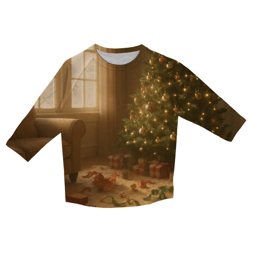 Christmas Morning Windowlight fashion 3/4 sleeve shirts