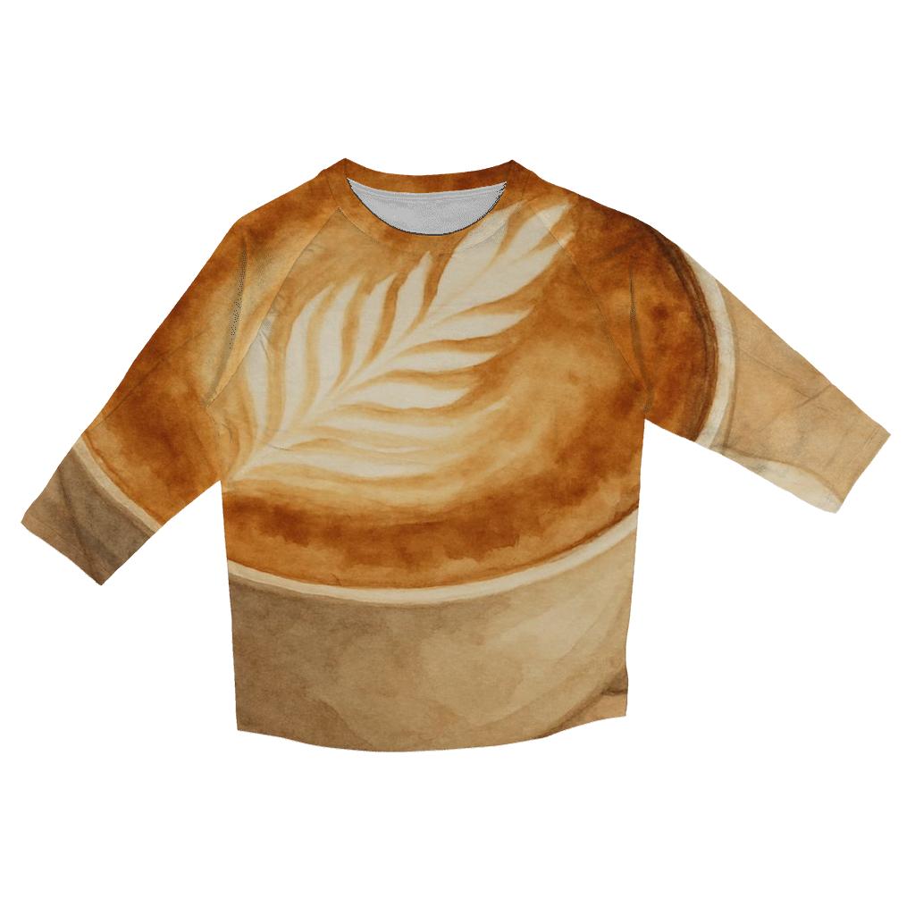 Latte Leaf Drift fashion 3/4 sleeve shirts