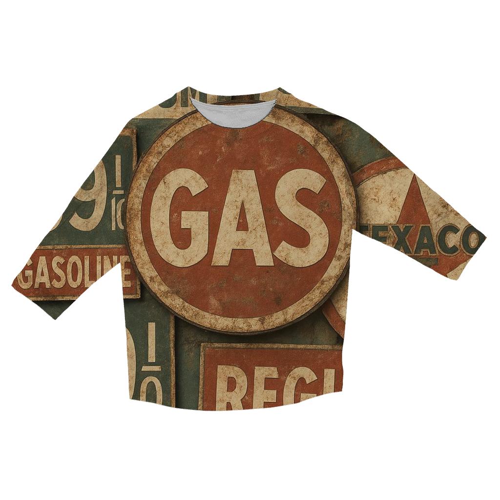 Old Station Service Sign Montage designer 3/4 sleeve blouses