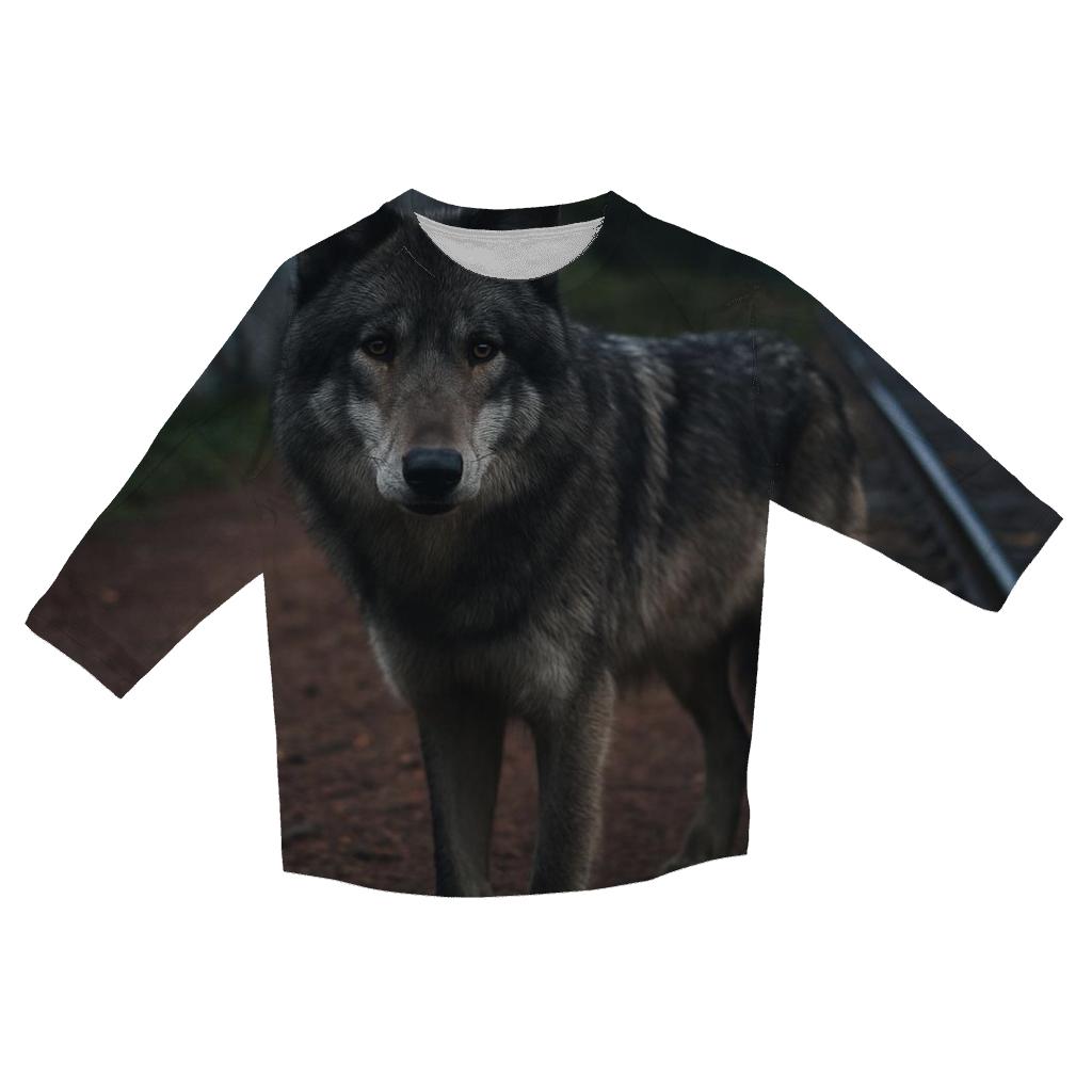 Urban Edge Wolf At Abandoned Rail Line cotton quarter sleeve shirts