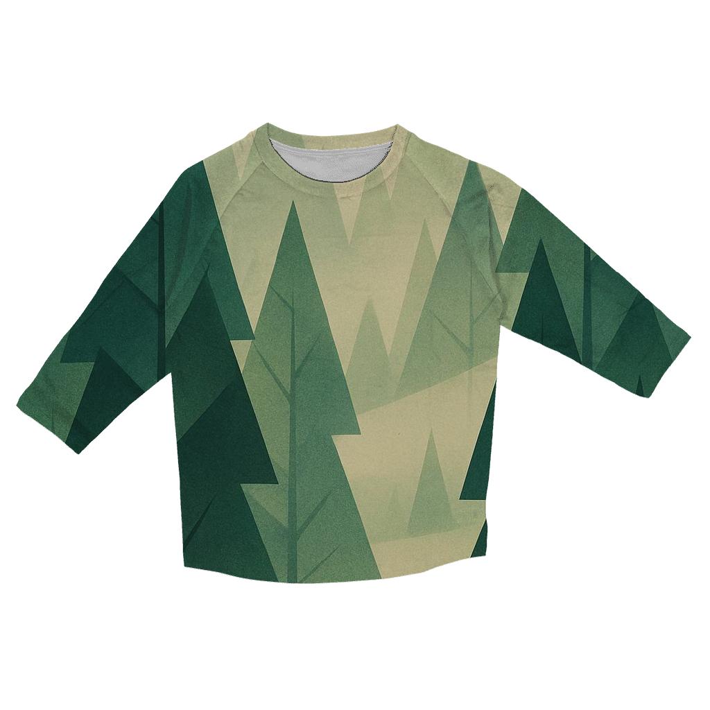 Geometric Forest Echo personalized 3/4 sleeve tees