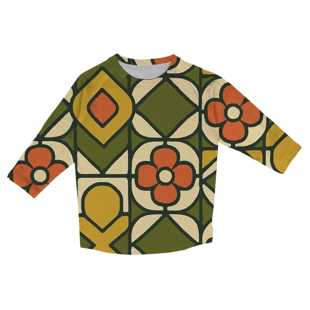 Funky Kitchen Tiles fashion 3/4 sleeve shirts