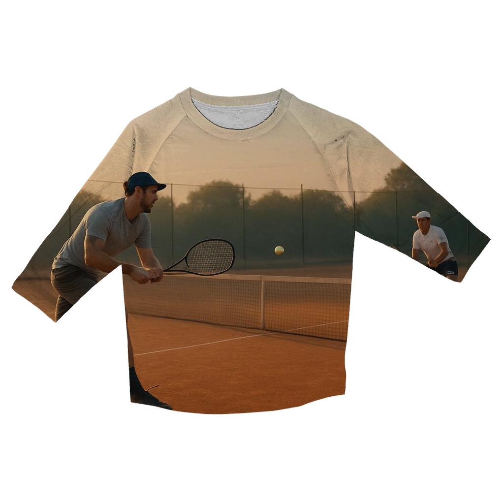 Dawn Tennis Clay Court Rally personalized 3/4 sleeve tees