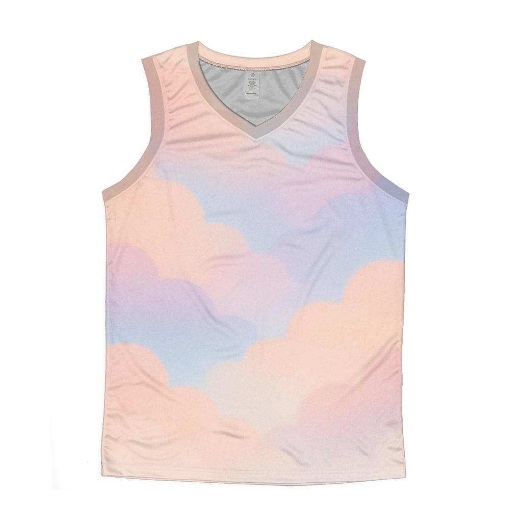 Pastel Cloud Cascade graphic print tank tops