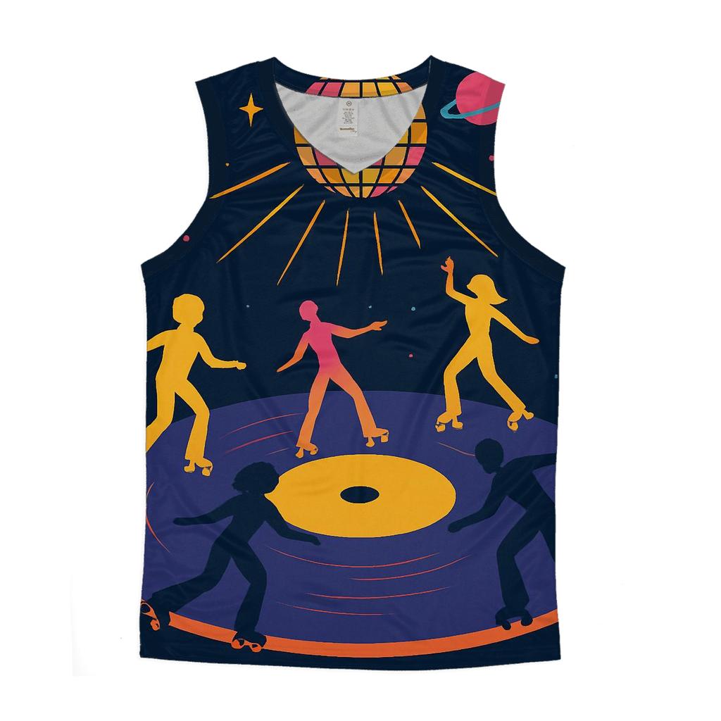 Cosmic Roller Disco trendy fitted tank tops