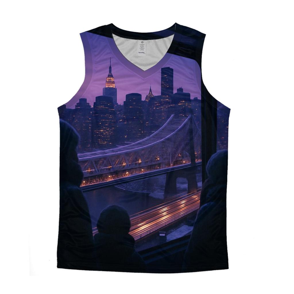 Winter Twilight From Roosevelt Island Tram personalized athletic tanks