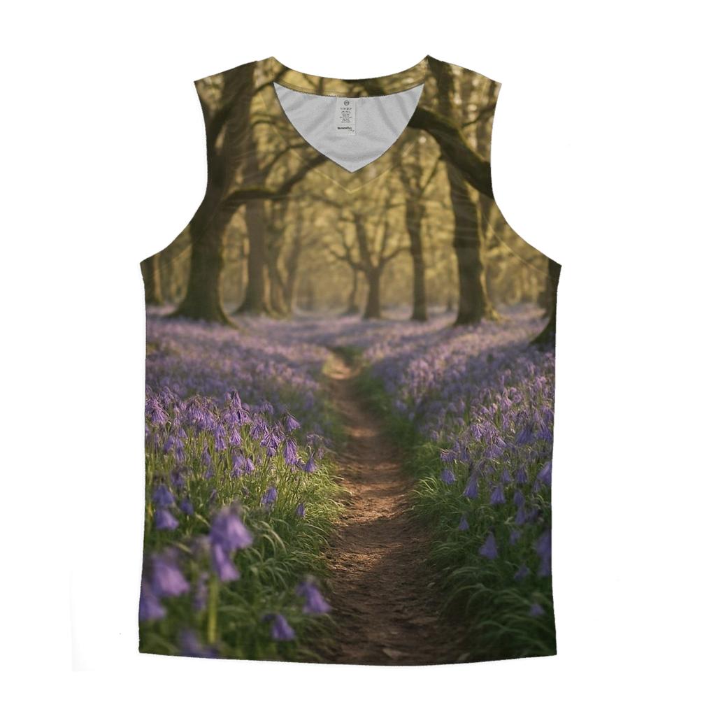 Bluebells In Ancient Woodland Hollow personalized athletic tanks
