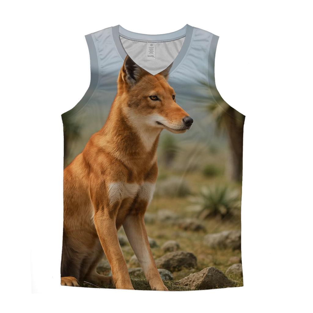 Ethiopian Wolf Watching Rodent Rich Afroalpine Plateau cotton sleeveless tops