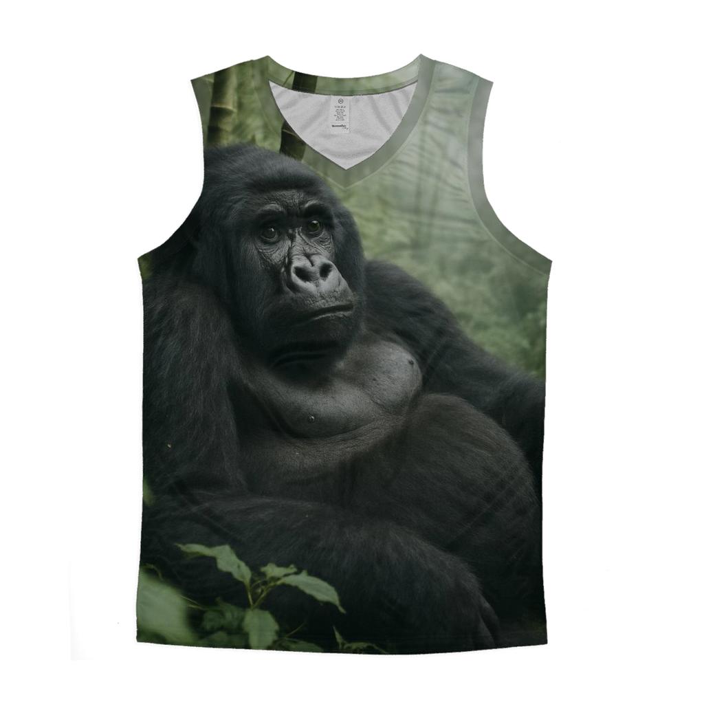 Mountain Gorilla Resting In Misty Bamboo casual summer tank tops