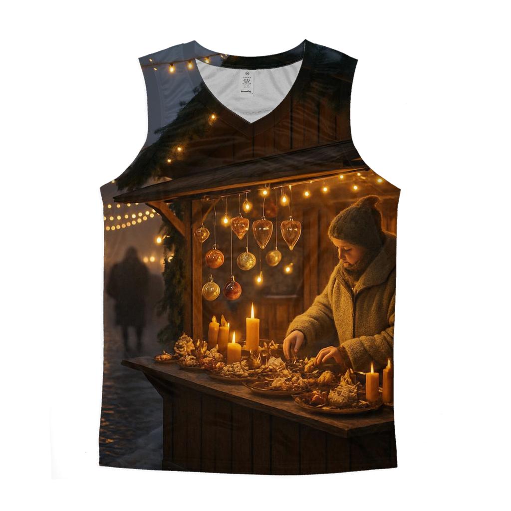 Christmas Market Glowing Stall personalized athletic tanks
