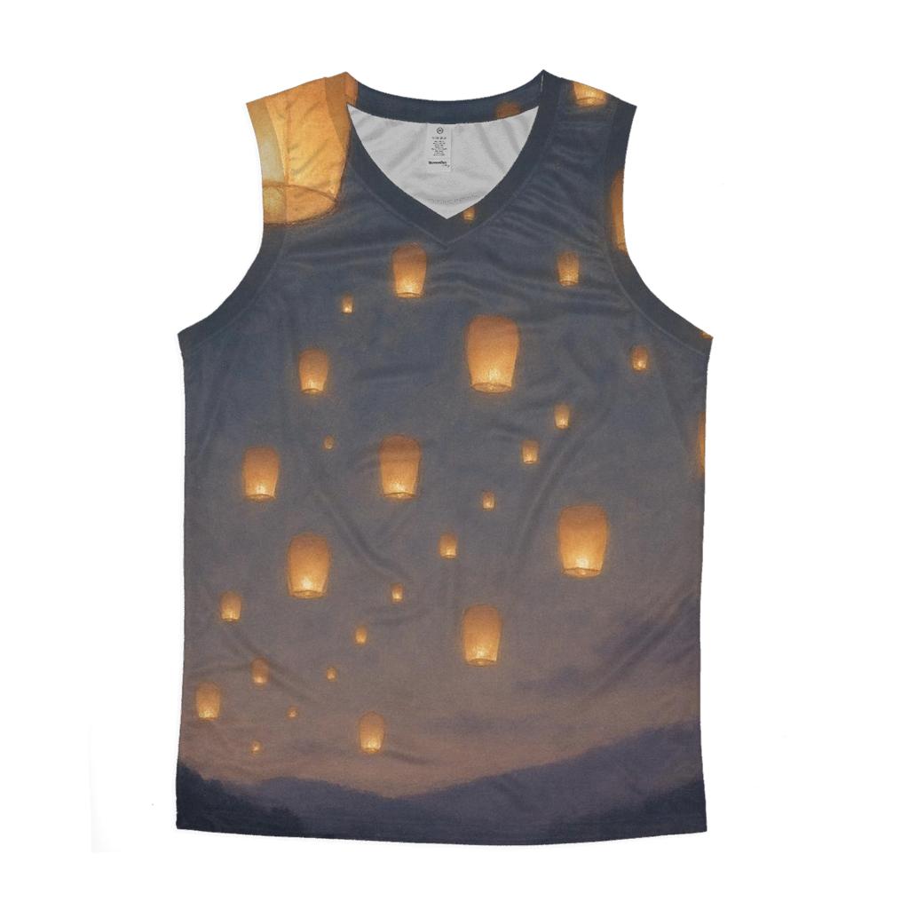 Lanterns Of Inner Guidance graphic print tank tops