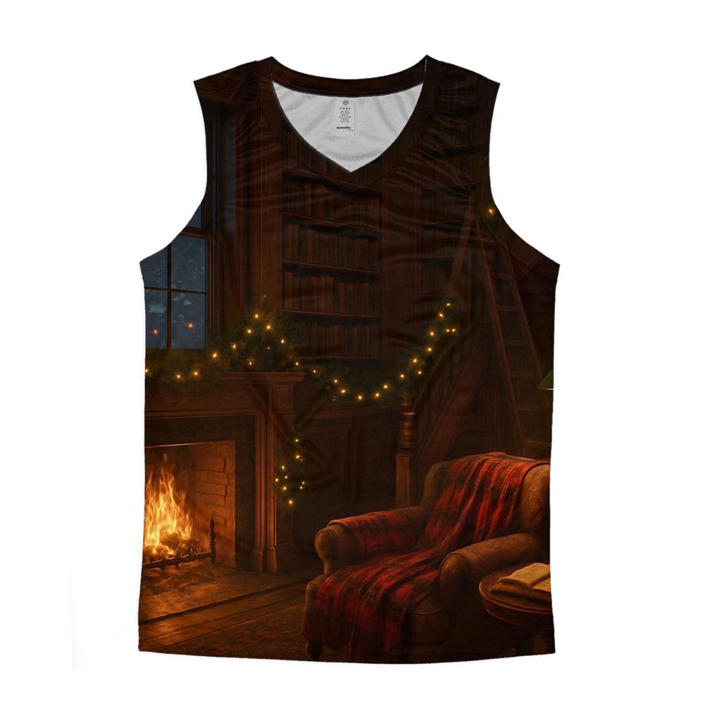 Quiet Library Wrapped In Winter custom tank tops