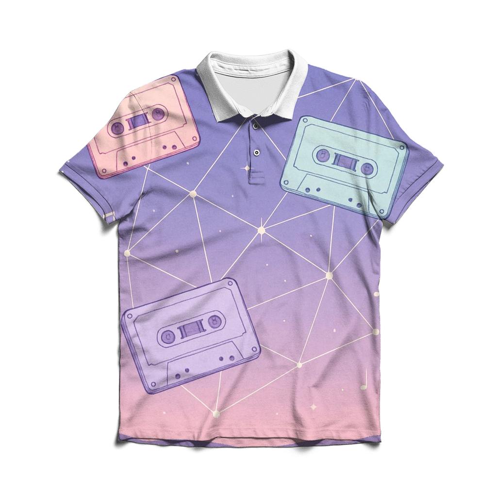 Pastel Cassette Constellations classic pique polos