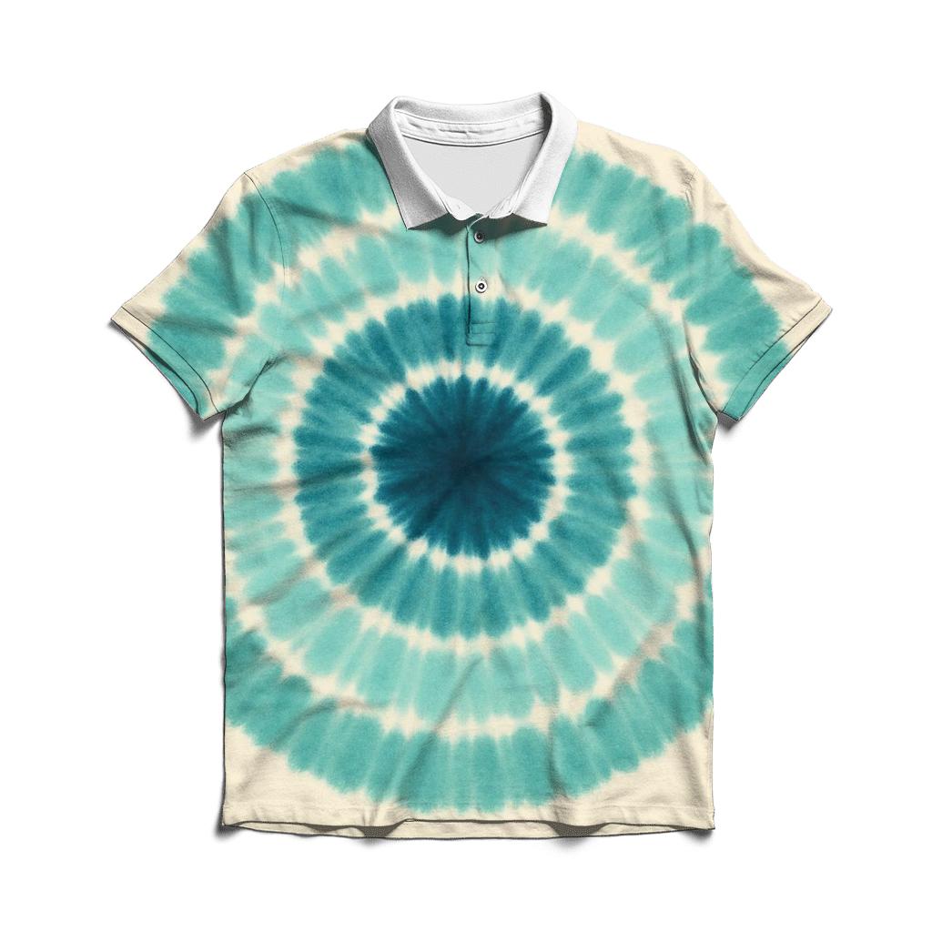 Lagoon Bullseye Tide Pools embroidered polo tops