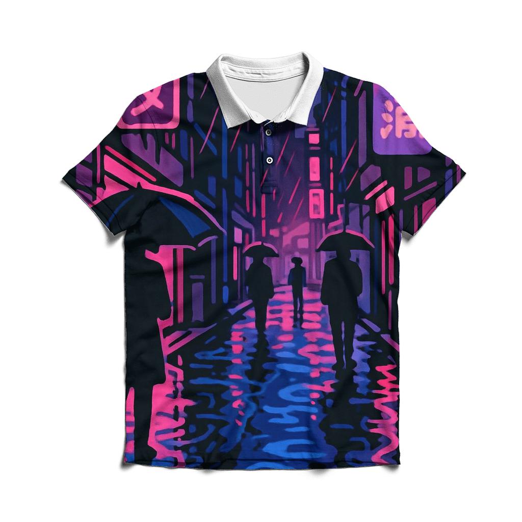 Neon Monsoon Street Scene premium cotton polo shirts