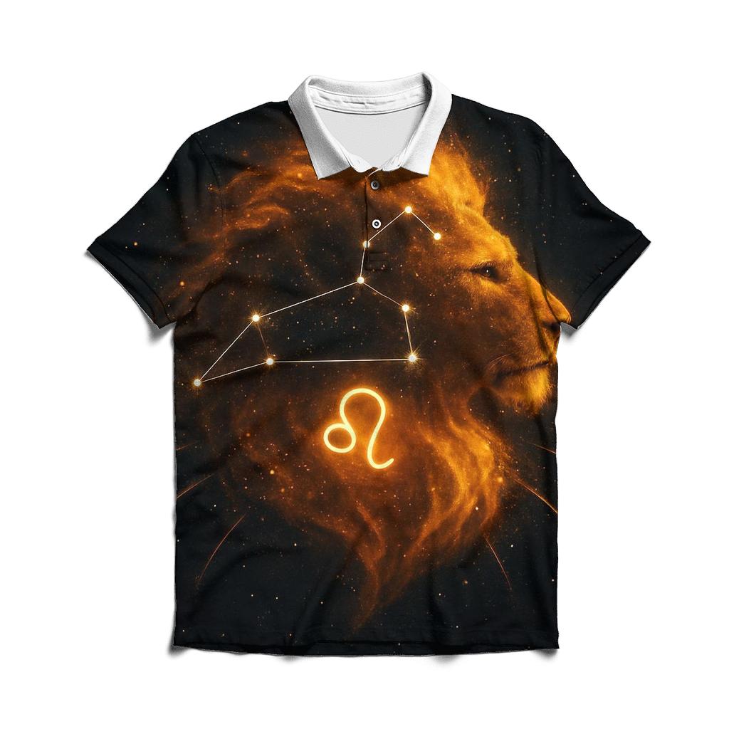 Solar Crown Leo Nebula Lion custom polo shirts