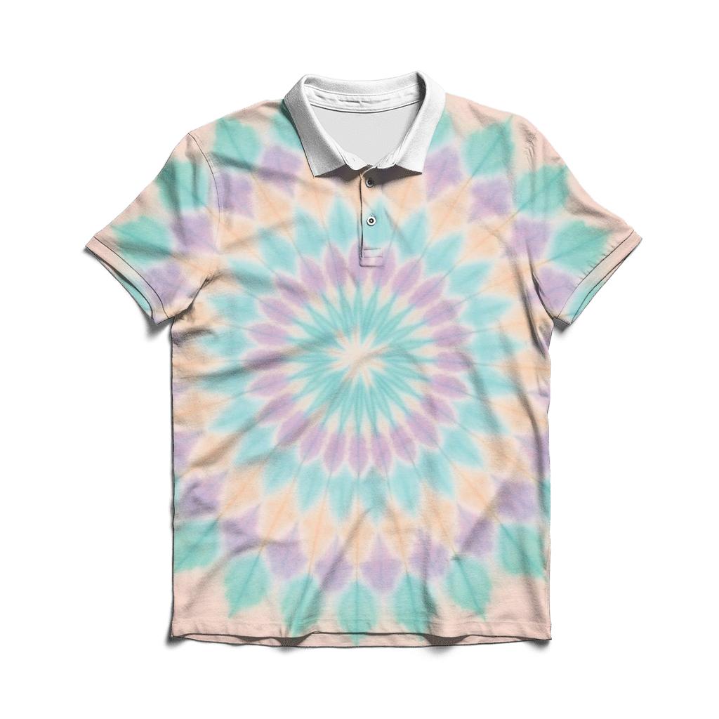 Pastel Mandala Garden Burst casual sports polo shirts