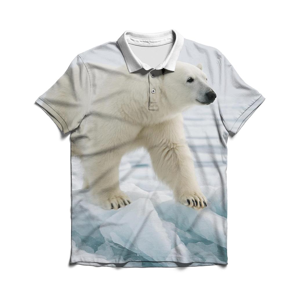 Polar Bear On Pressure Ridge Patrol personalized polo shirts